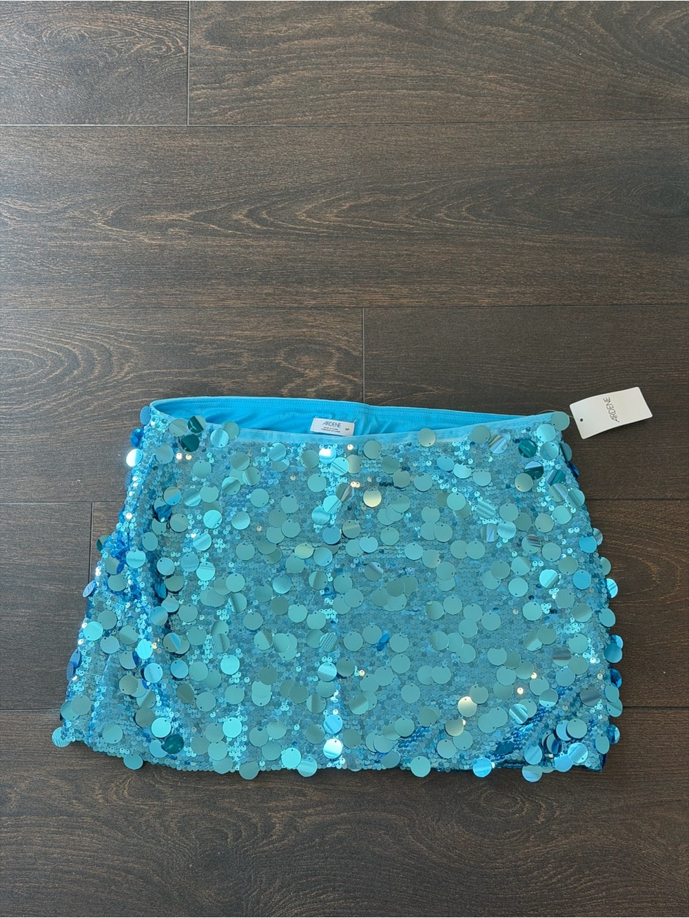 Ardene Aqua Blue Sequin Mini Skirt